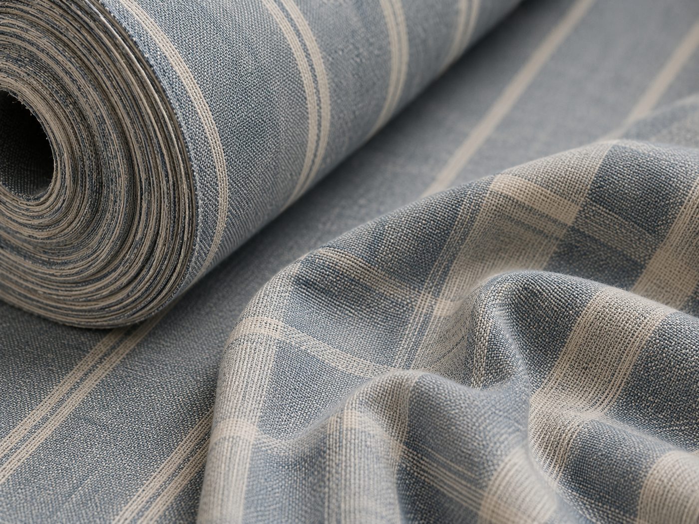 Yarn dyed chambray and check fabric